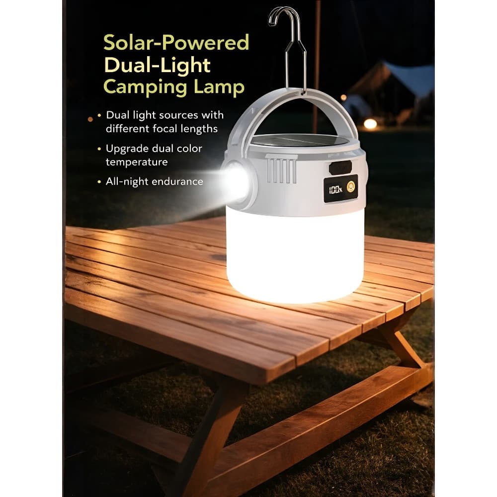 【Multifuncional e Solar】Luz de Camping Solar/Para Uso Externo/Lanterna Para Acampamento