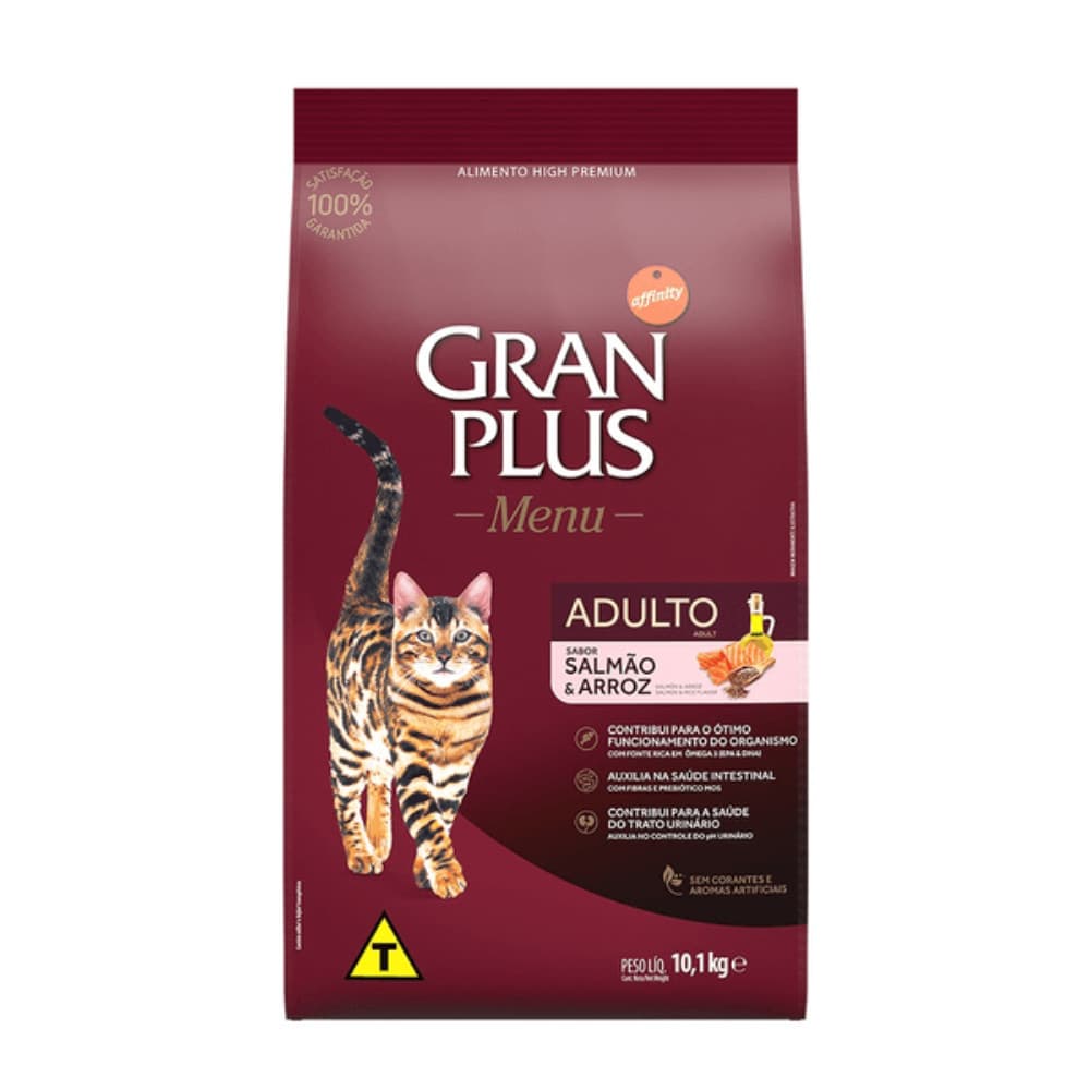 Ração Granplus para Gatos Adultos sabor Salmão e Arroz 10,1kg