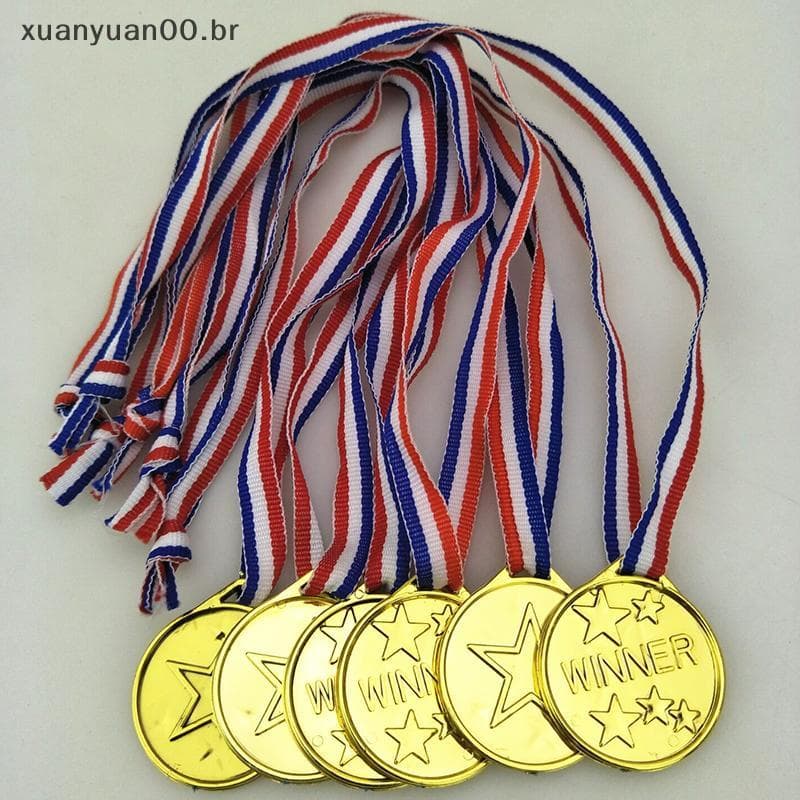 XUANY 10 Medalhas Vencedoras De Ouro De Plástico , Prêmio De Jogo , Brinquedos , Lembrancinhas Para Festa De Aniversário