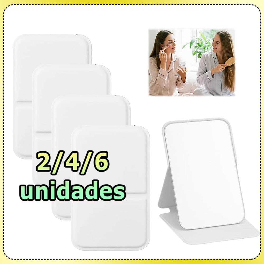 2/4/6x Branco Espelho de maquiagem espelho de viagem espelho portátil espelho de bolso lembrancinha festa de aniversário