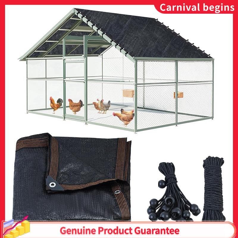 [haydenk1] Pano De Sombra UV 90 % Para O Verão 11.5 X 6.6 Pés Capa De Gaiolas De Frango Com 20 Peças De Cordas Elásticas