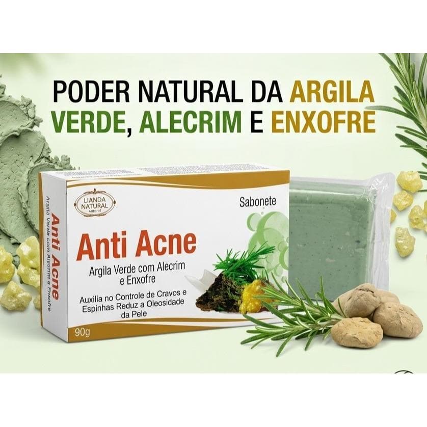 Sabonete ANTI-ACNE, 1 UN Barra 90g, Beleza diária, Lianda Natural