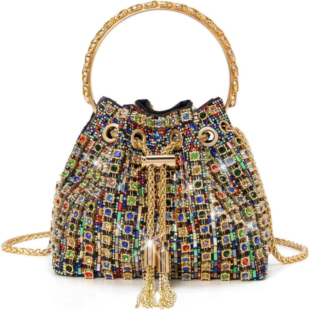 Bolsa de Noite Feminina com Strass Brilhante, Clutch Cintilante para Festas, Bailes, Eventos de Coquetel, Casamentos