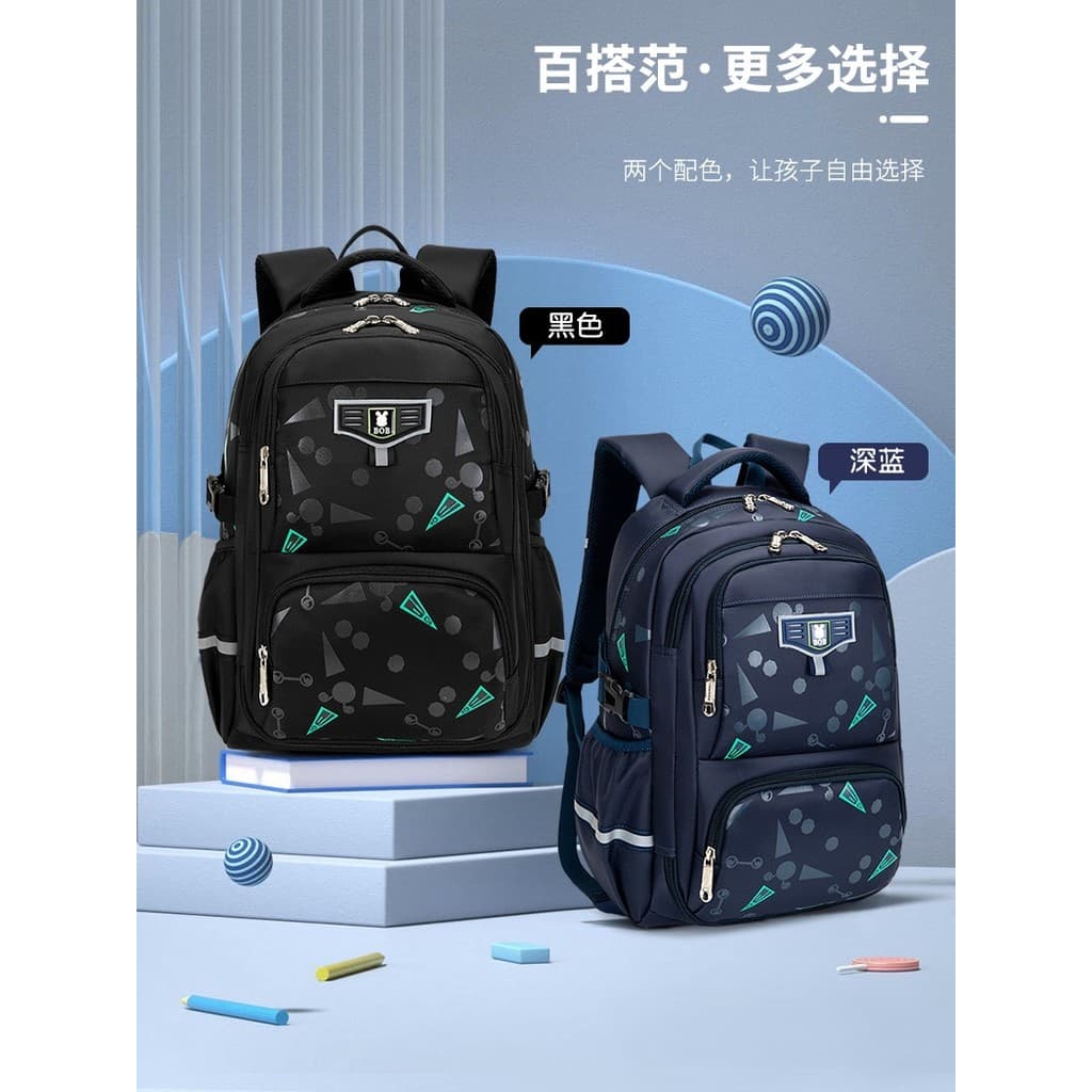 Babudou Alunos do Ensino Fundamental Leve Proteção Ridge Reduz Carga Mochila Meninos 1236a Série para Meninas do Ensino