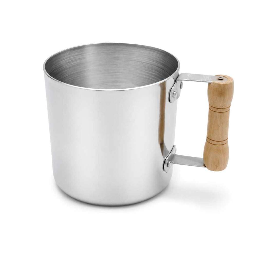 Leiteira Alumínio Caneco Fervedor 16cm 3L Cabo Madeira
