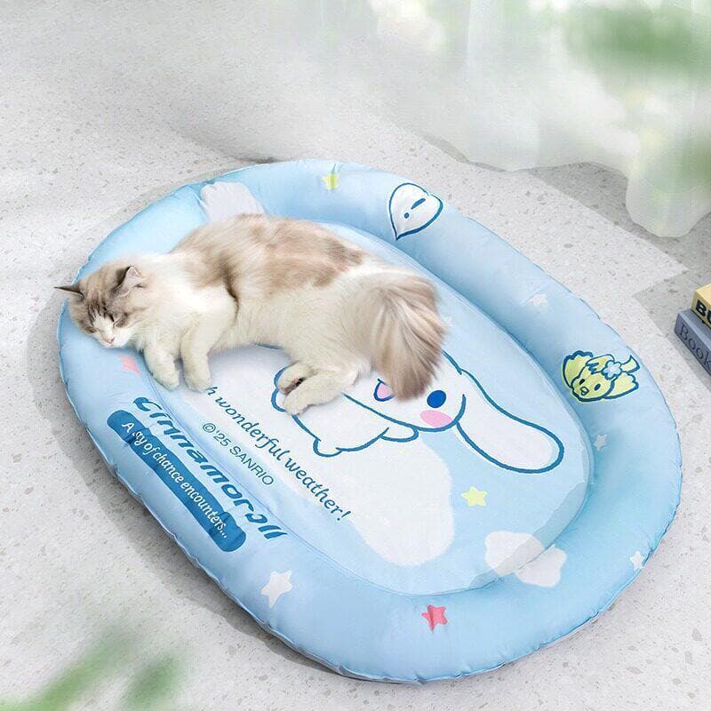 Canela cão Pet gato maca azul Oval gelo maca primavera verão resfriamento aliviar verão Universal louro cão almofada de