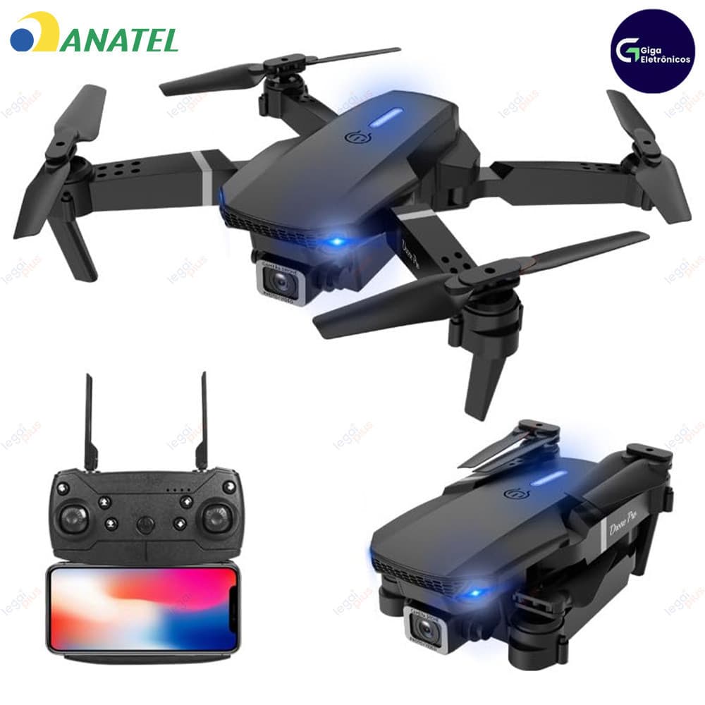 Mini Drone E88 4K HD Quadricóptero Brinquedo Educativo FPV Wifi Controle Remoto Crianças Adultos