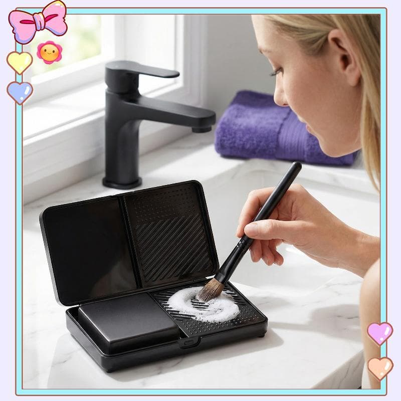 [beautifulhome] Limpador De Pincel De Maquiagem Ferramenta Portátil De Limpeza De Sabão Fácil Escova Para Rotinas De Bel