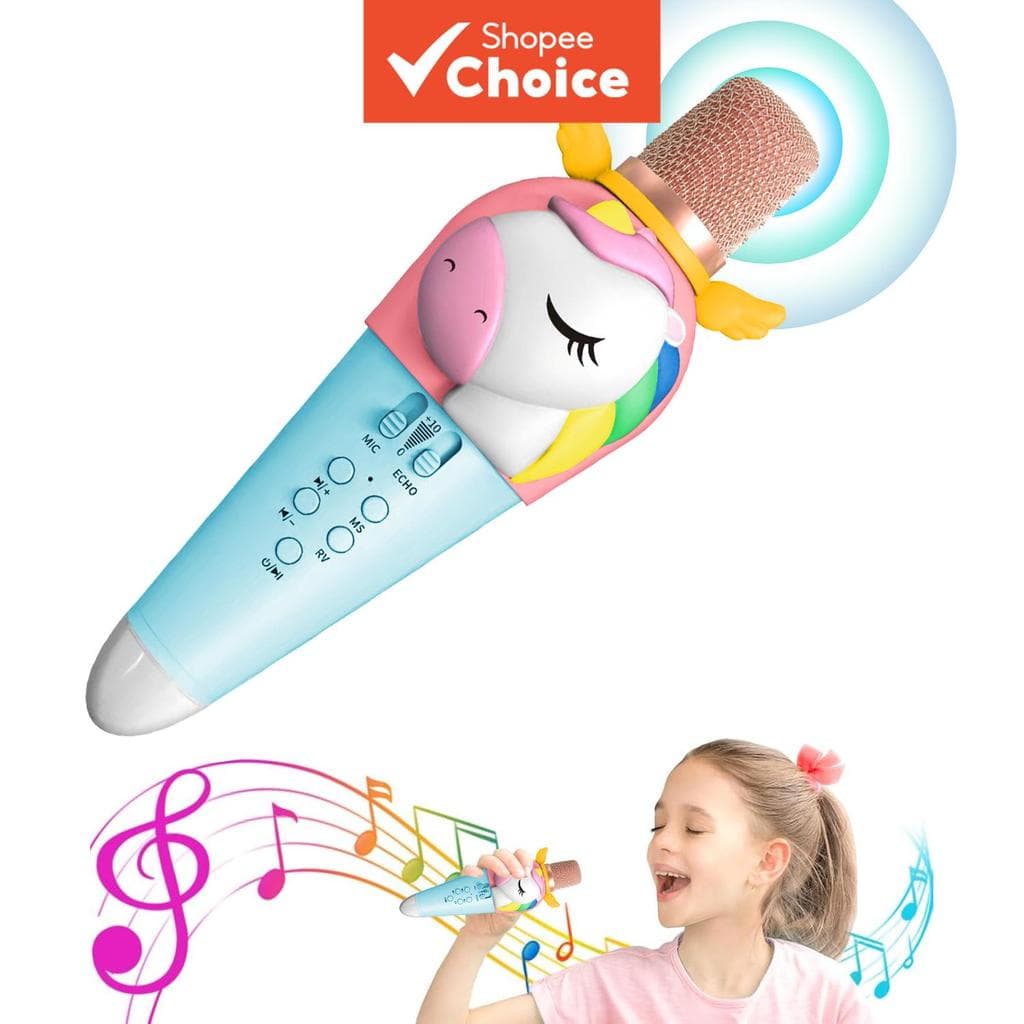 Microfone portátil infantil, presente ideal para meninos e meninas de 2 a 8 anos, diversão cantando com efeitos de voz