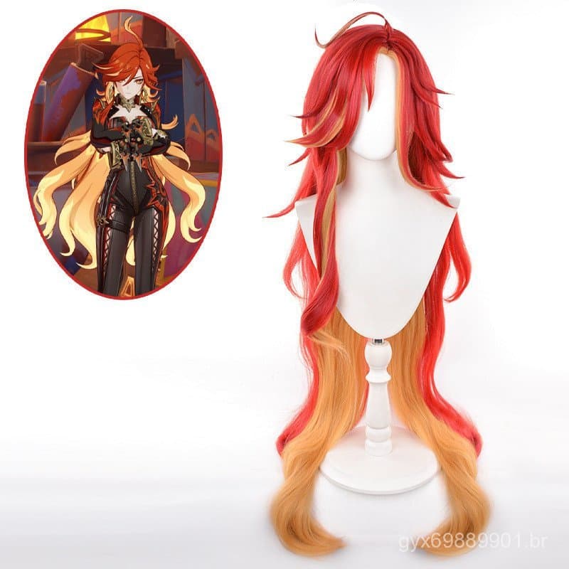 Perucas Mavuika de Genshin Impact para Cosplay FJTPD5902 250813