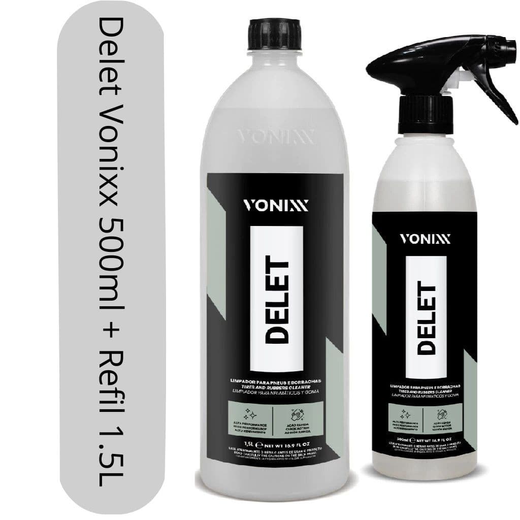 Delet Vonixx 500ml e Refil 1,5lt Limpador De Pneu