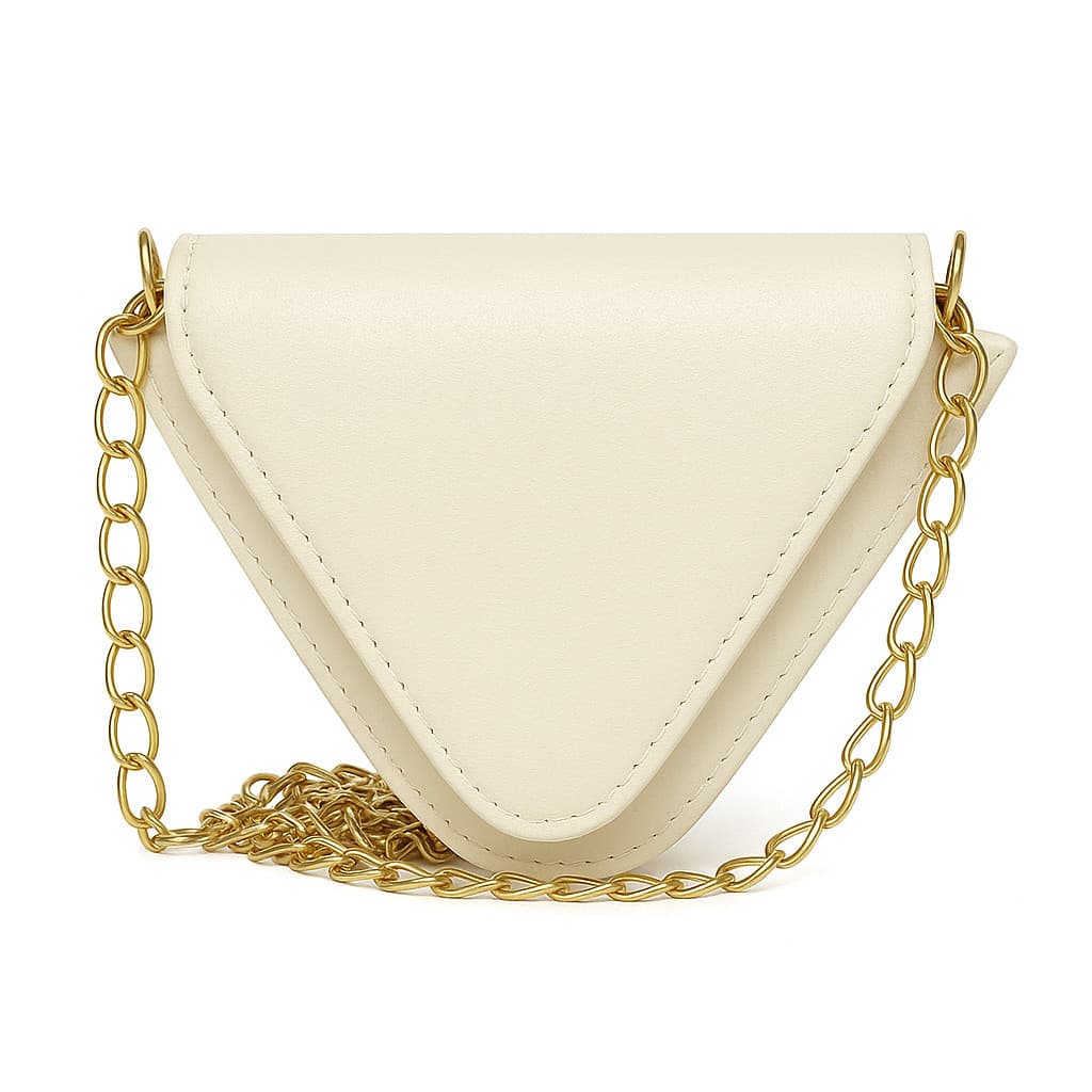 Bolsa Pequena Triangular Corrente Com Fecho Estilosa Básica Baladinha New Bags