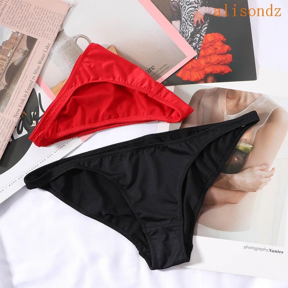 ALISOND1 Triângulo Tanga Masculina Respirável Cintura Baixa Unissex Mulheres Leite Seda