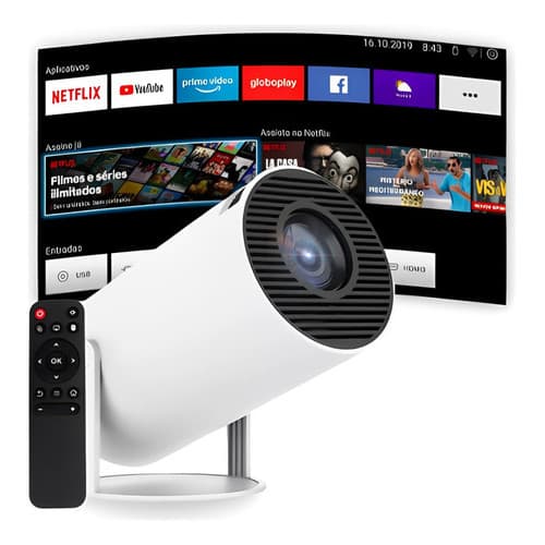 Projetor Portátil Hold On 4k Android Full Hd Smart Wifi Cinema Home Hy300