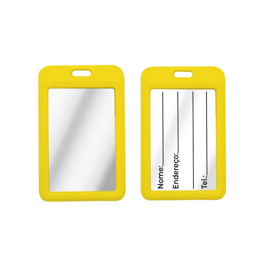 Porta Crachá e Credencial Vertical Para Eventos e Trabalho - Amarelo