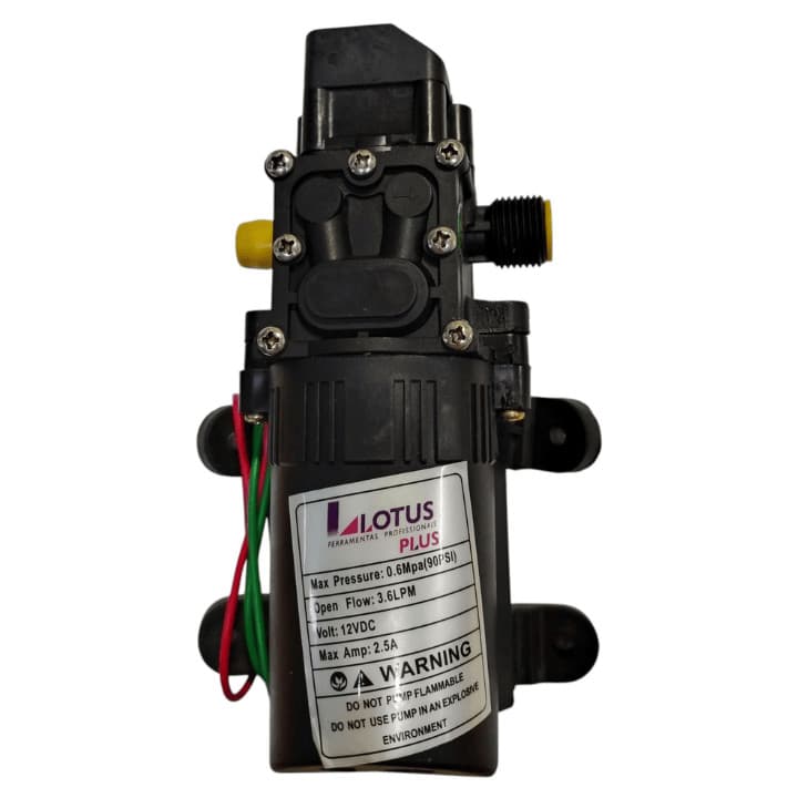 Bomba Diafragma 12v 3.6L\/MIN Com Rosca Lotus