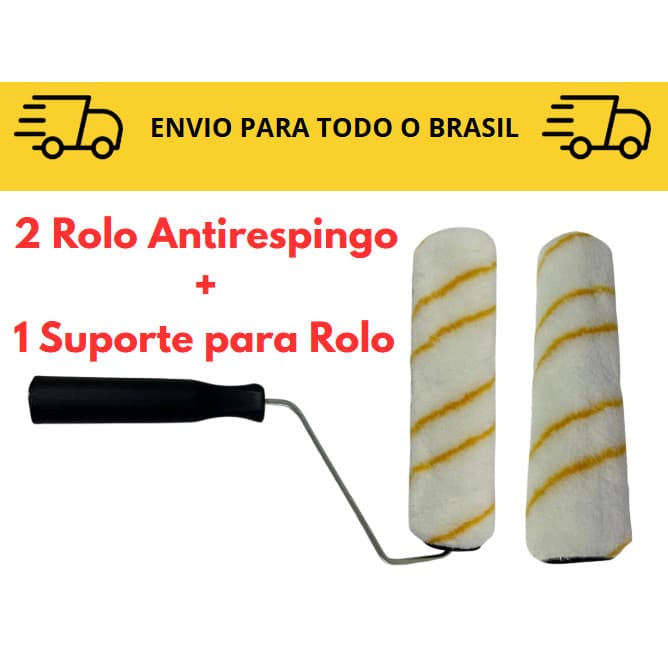 Kit Completo Rolos anti respingo /2 Rolos de Pintura com 1 suporte /23cm / Pintura / Kit de pintura