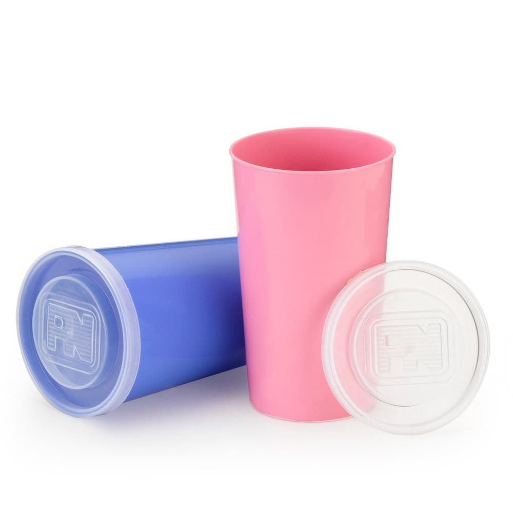 Copo Hermético Com Tampa - Escolar/Lanche - Tampa Anti-Vazamento - 440ml - Plasnorthon