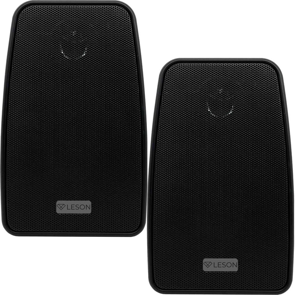 Par Caixa De Som 140w Acustica Alto Falante Preto Audio Potente Leson Parede Teto Tela Com Suportes
