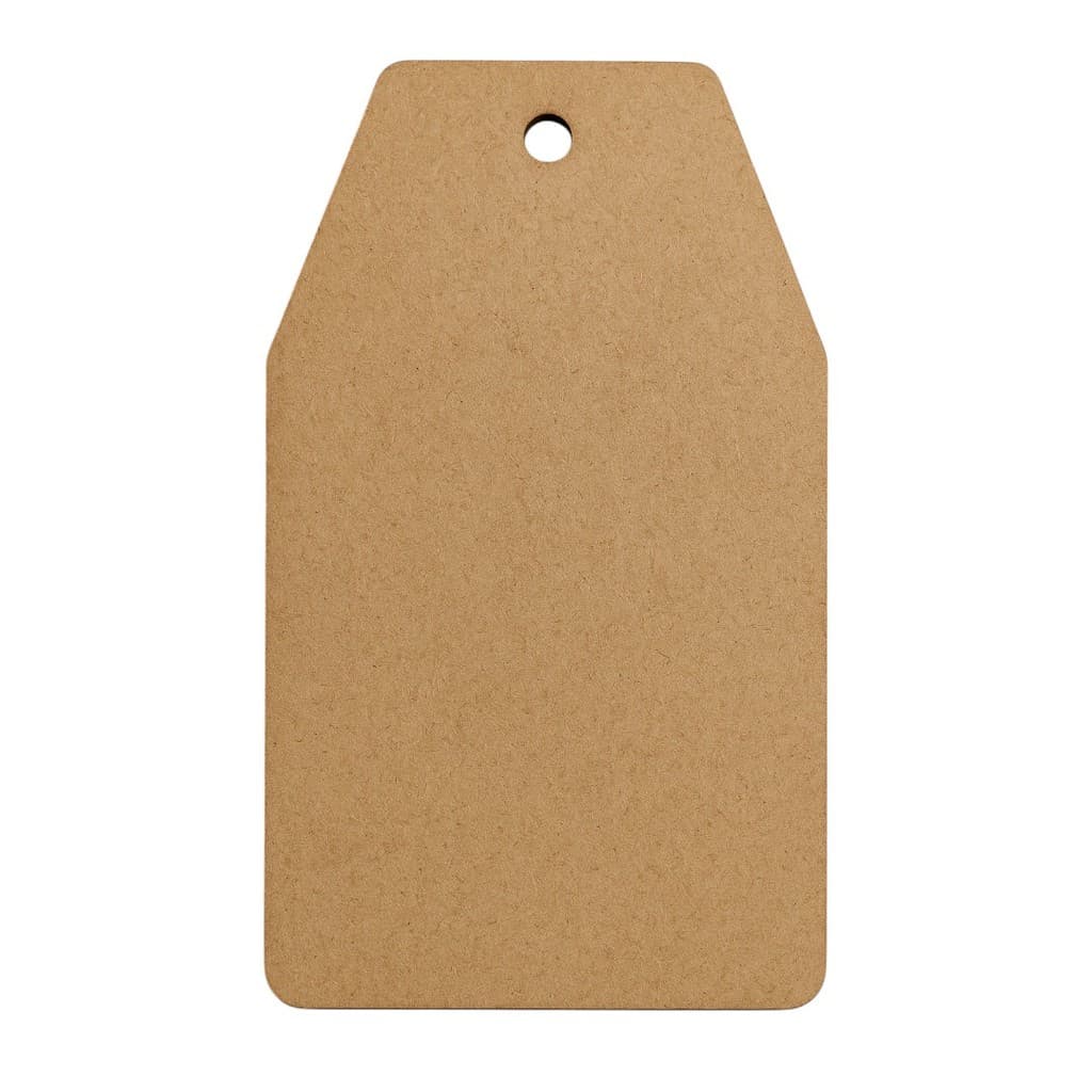 Pacote com 100 Tags em MDF Cru 3.5 x 7.5 cm com Furo | Etiqueta Lisa para Personalização e Artesanato