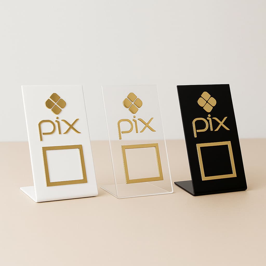 PLACA PIX QR CODE – PAGAMENTO RÁPIDO E MODERNO!  Ideal para mesa, balcão ou recepção