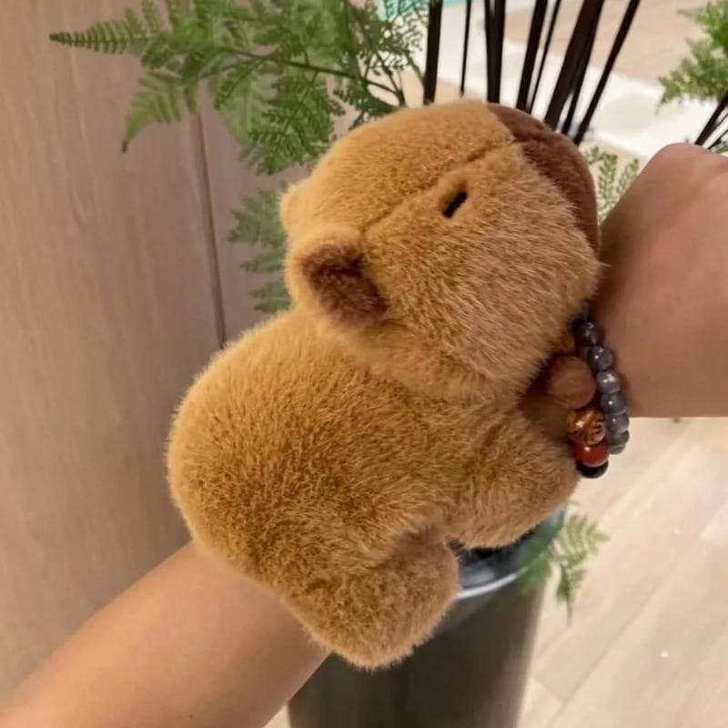 1PC Capivara Hughug Círculo Brinquedos Tapa Snap Envoltório Pulseira Anel De Mão De Pelúcia Diversão Pop Círculos Crianç