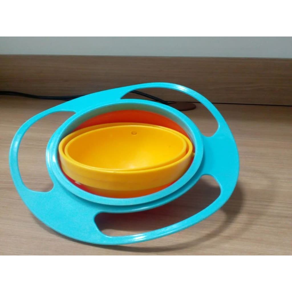 Potinho Tigela Prato Mágico Infantil Laranja 360 Graus