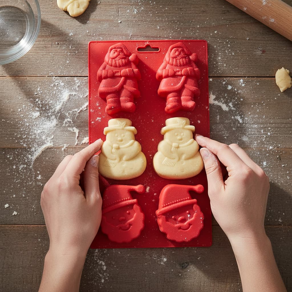 Forma Molde Biscoito Natal Silicone Antiaderente Confeitaria