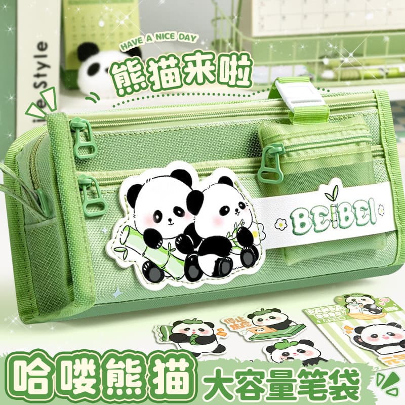 2025 Novo estilo Panda Estojo de lápis de grande capacidade Escola primária Meninas Caixa de papelaria escolar Meninas B