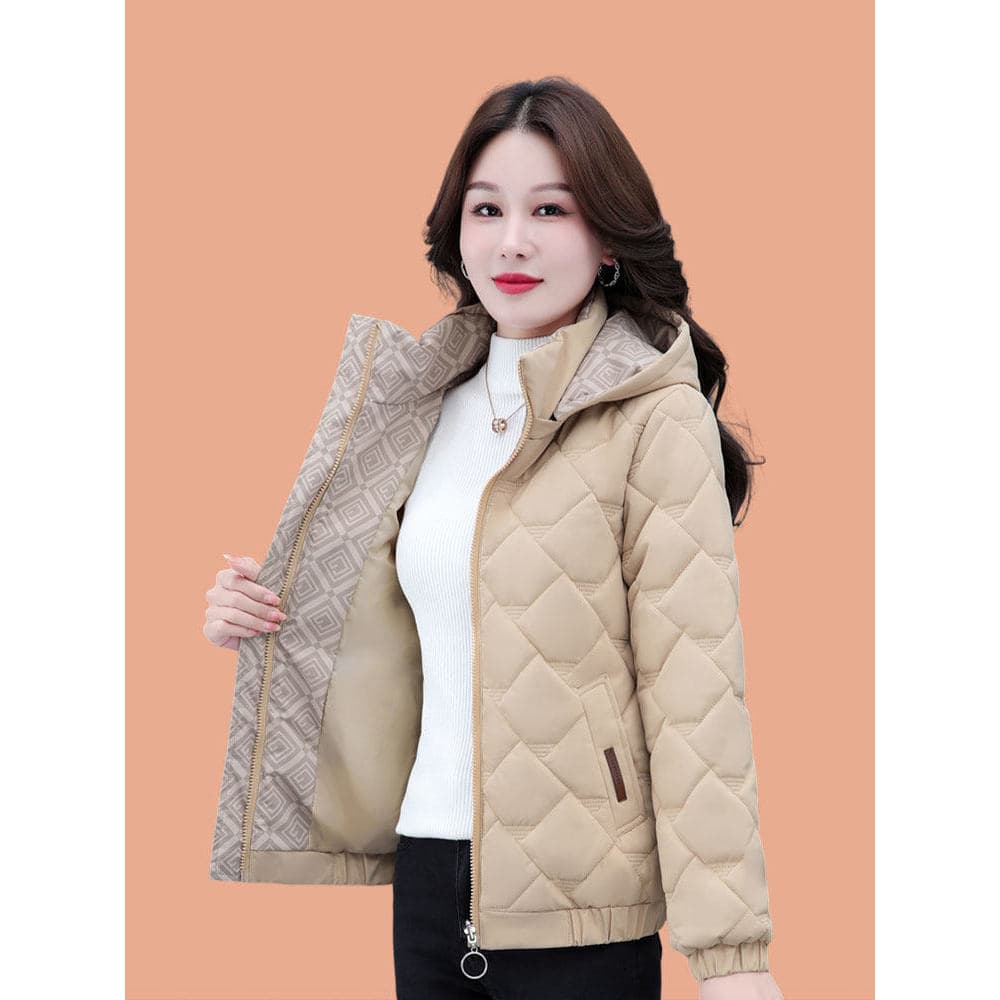 Woodpecker marca curto para baixo acolchoado jaqueta feminina primavera outono inverno mãe de meia-idade Plus Size estil