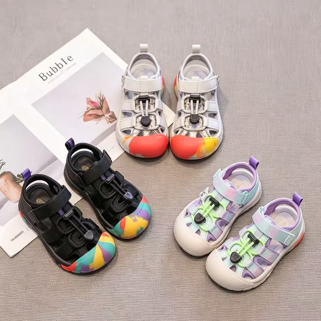 Crianças sandálias meninos verão novo estilo respirável bebê sola macia rio-Up sapatos lazer ao ar livre esportes menina