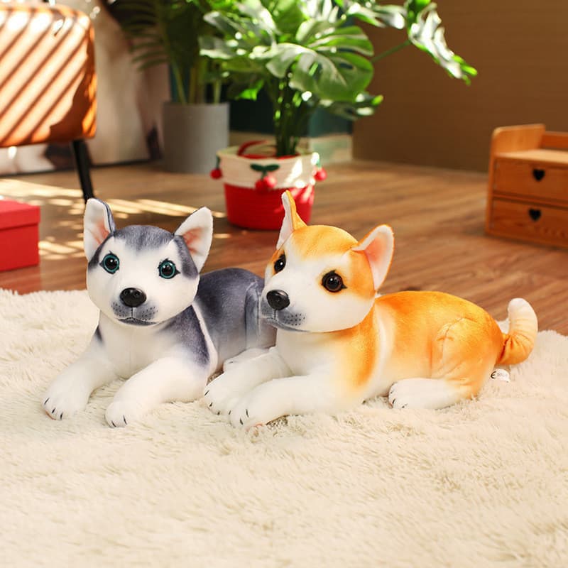 Simulação Brinquedo De Pelúcia Realista Para Cachorro Akita Spotted Dog Husky Boneca Macia E Confortável Travesseiro Pre