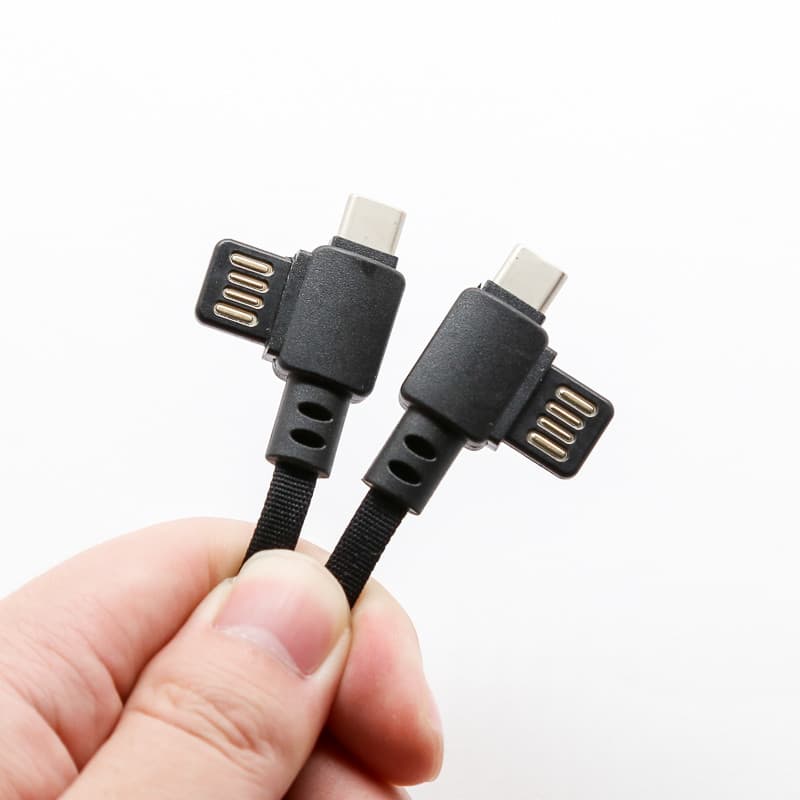 Cabo de dados três em um duplo typec macho para macho 60W pd de cabeça dupla carga rápida ctoc adequado para MacBookPro