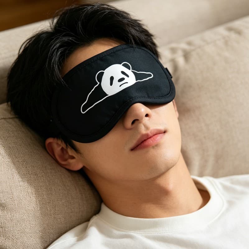 Wang guindaste mesmo estilo máscara de olho panda panda dormir sombreamento dedicado cochilo dormir máscara de proteção