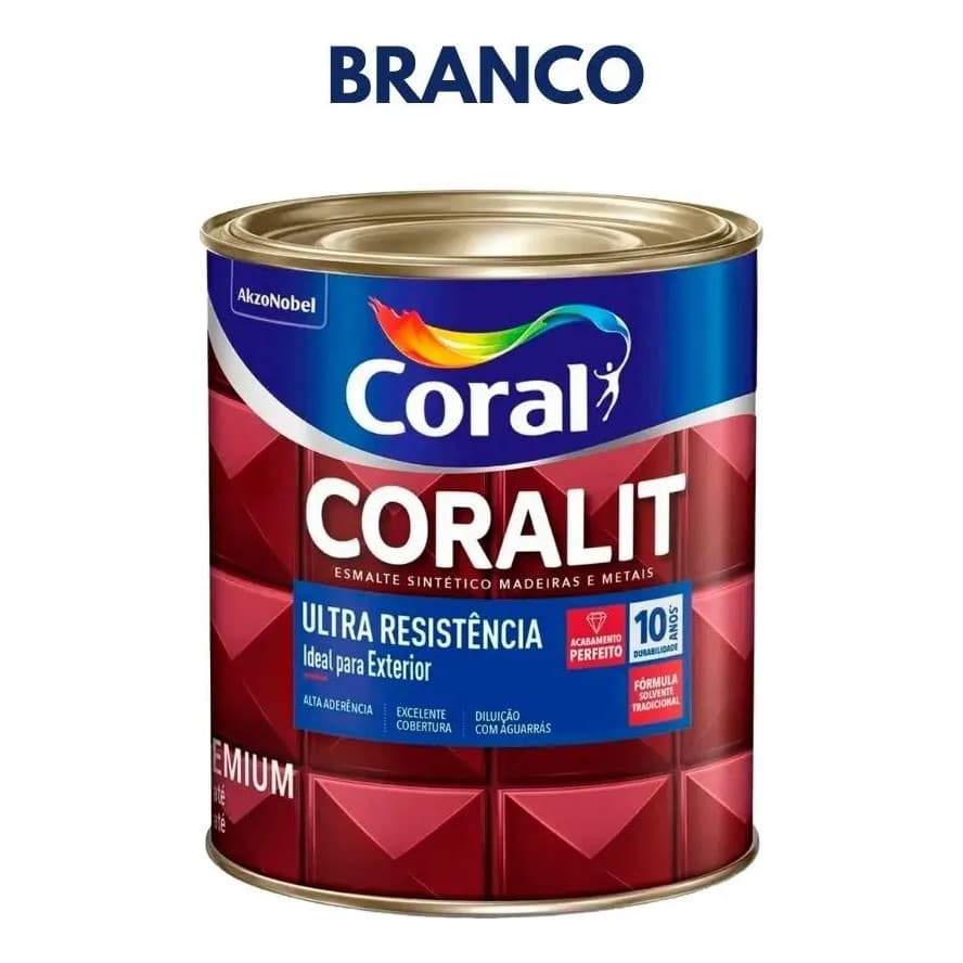 Coral Tinta Esmalte Sintético Preto Fosco Ultra Resistência 225ml Portas Metais