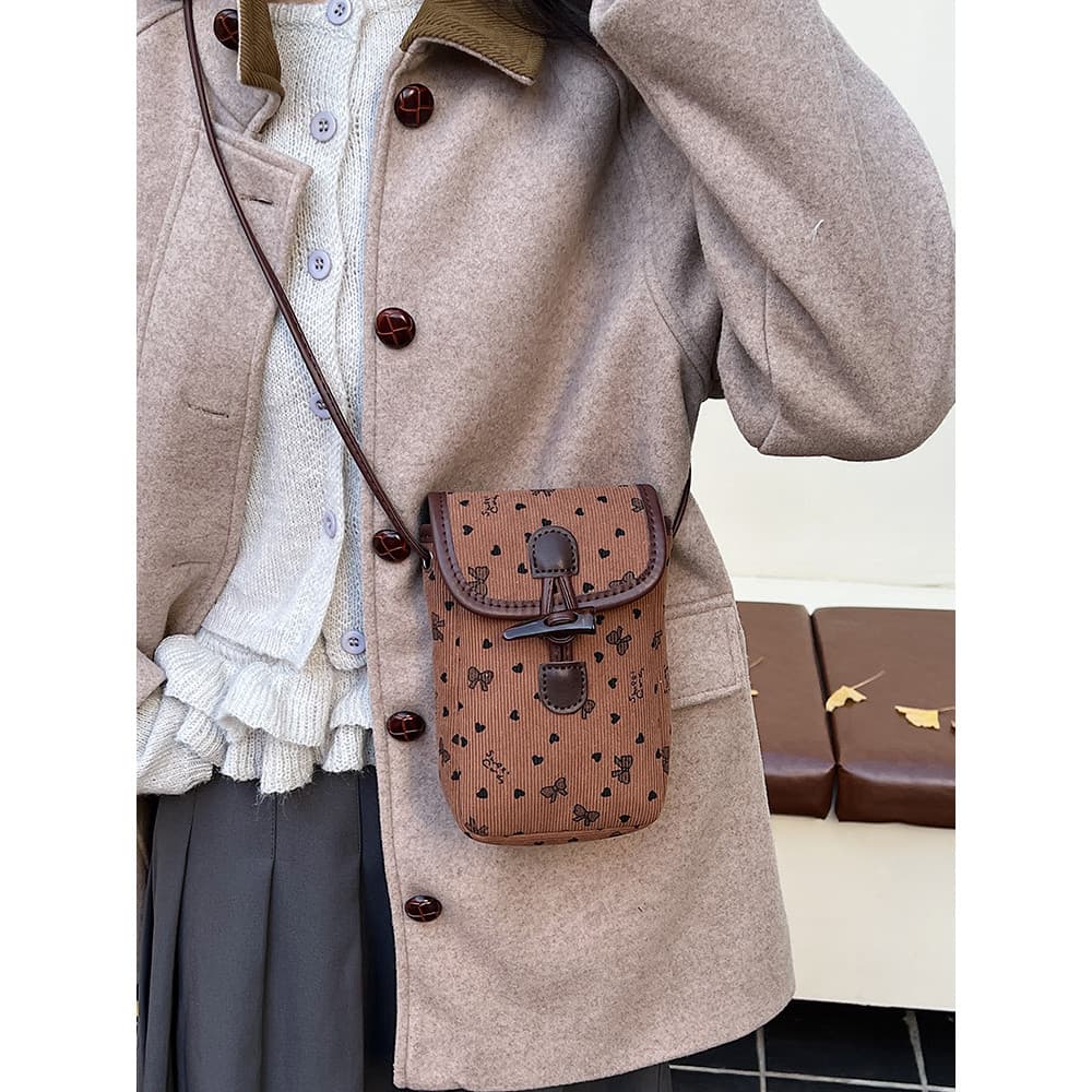 Bolsa de lona de veludo feminina 2025 Super quente requintado Cross-body pequeno saco leve andando saco do telefone móve