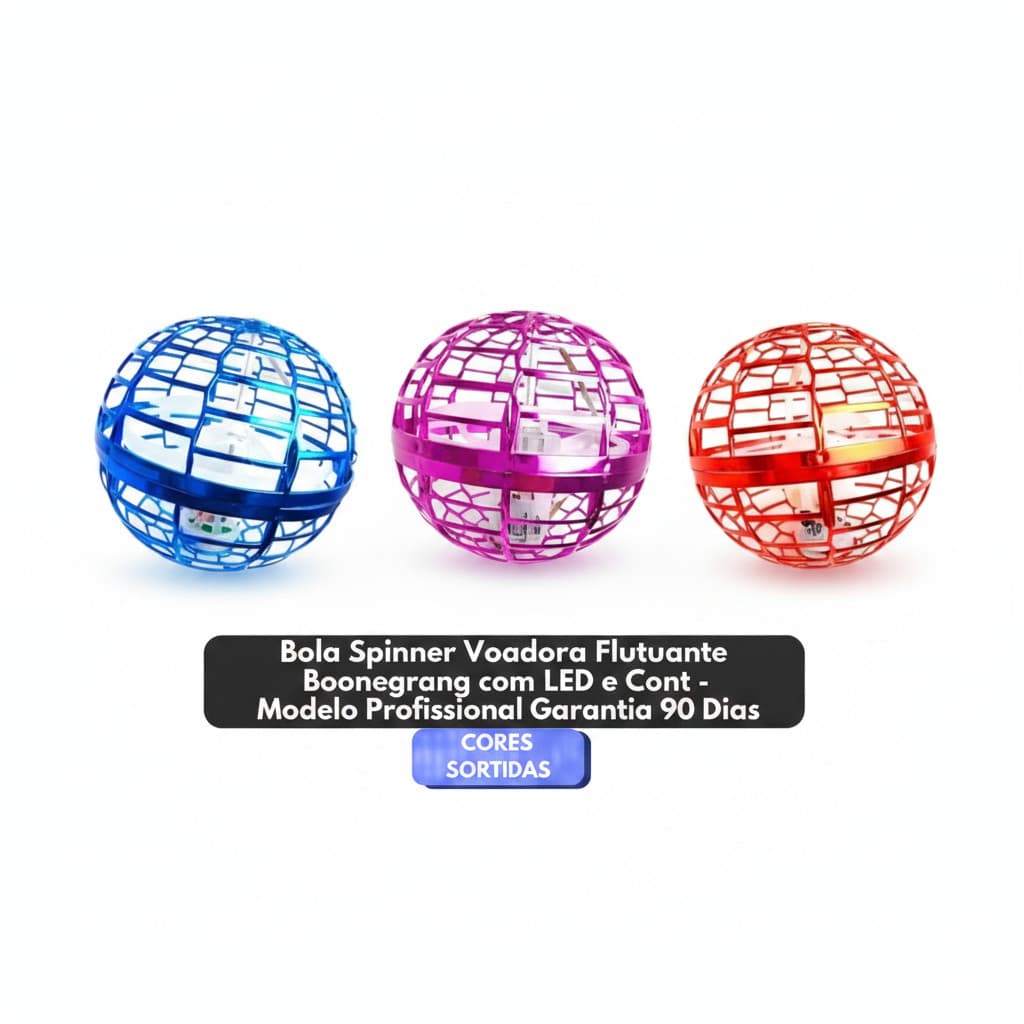 Bola Spinner Voadora Flutuante Boomerang com LED e Cont - Modelo Profissional