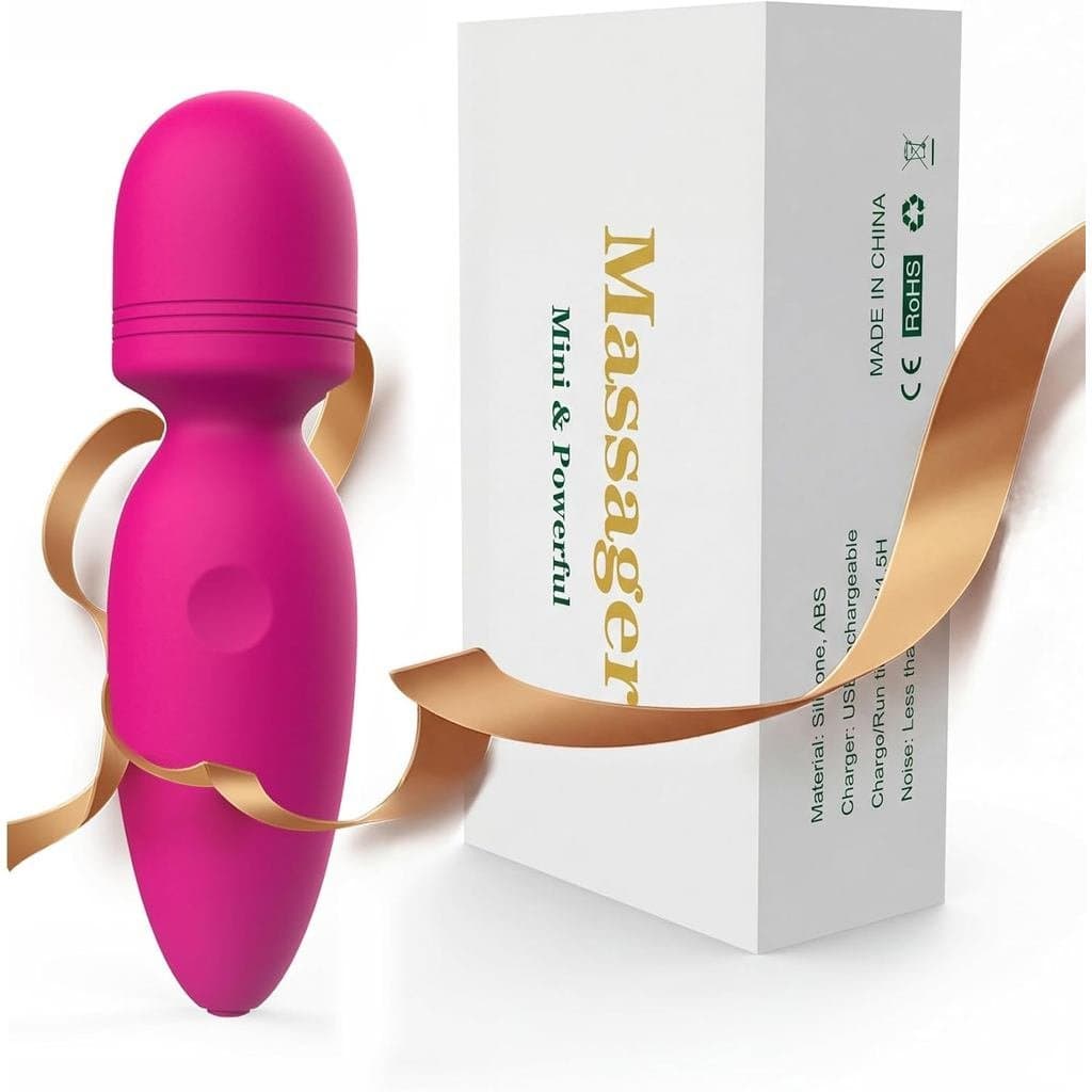 Fuwyiy Mini Massageador Portátil, totalmente à prova d'água, sem fio, com 10 modos de vibração, massageador pessoal para