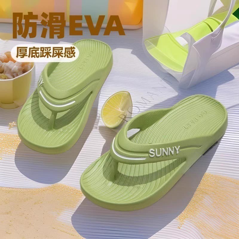 Novo estilo EVA simples Flip-Flops feminino verão ao ar livre antiderrapante Casual casal sandálias de praia chinelos ma