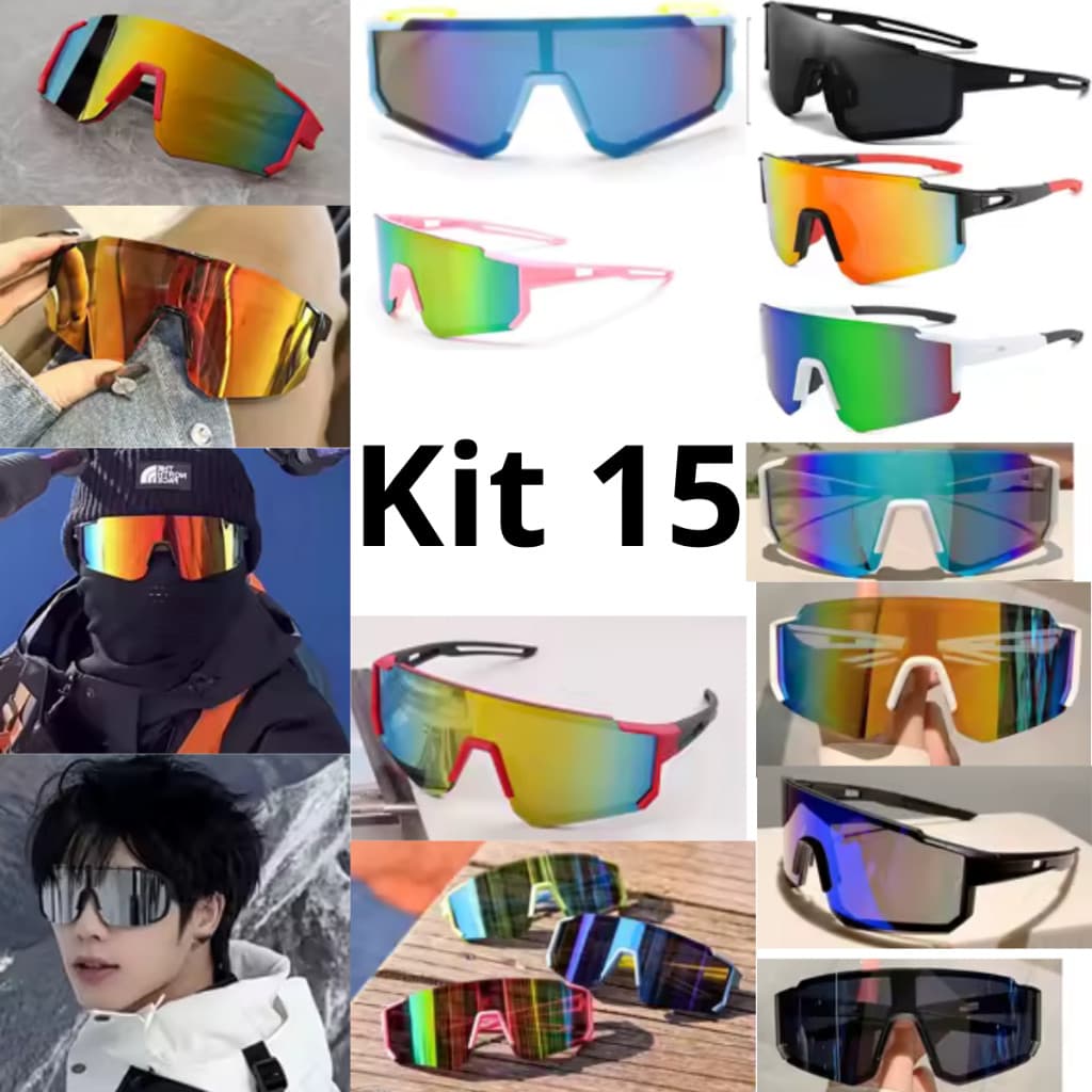 Kit 15 UN Óculos de Sol Esportivos masculinos e Femininos Preço atacado Barato