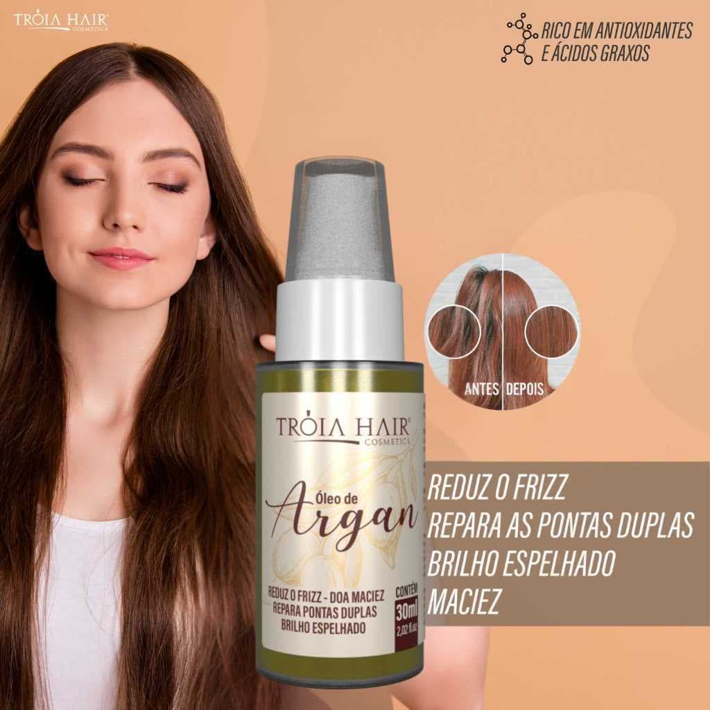 Óleo De Argan Hidratante Marroquino 30ml - Troia Hair