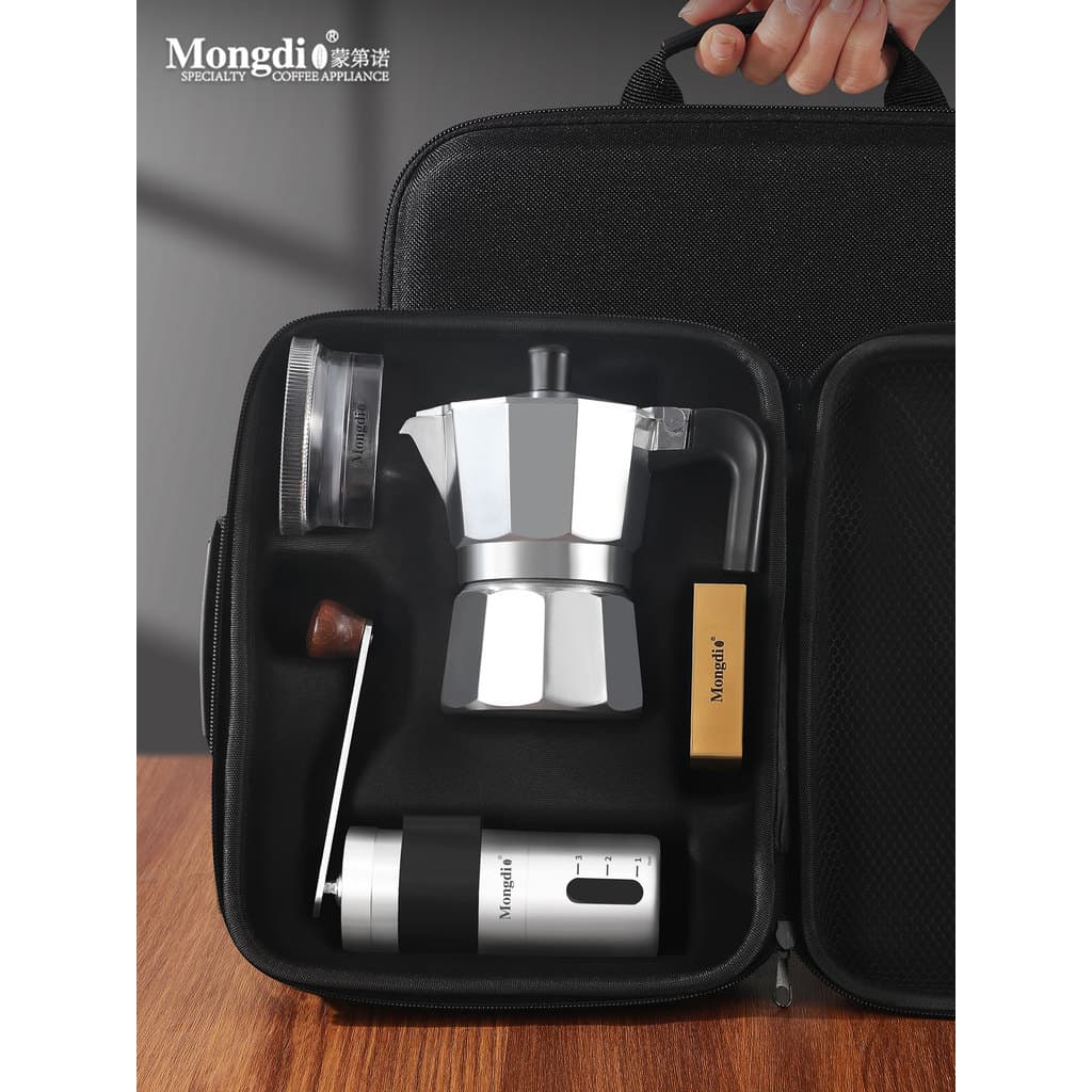 Mongdio Mongdio Pot Set Válvula Dupla Moka Café Fazendo Pote Máquina de Café Espresso Camping Equipamento de Café