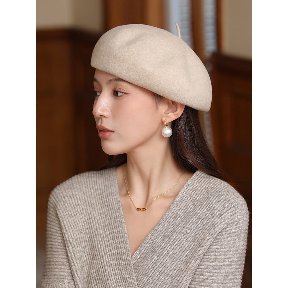 Boina de lã australiana feminina outono inverno britânico Retro pintor chapéu francês All-Match moda novo estilo boina c