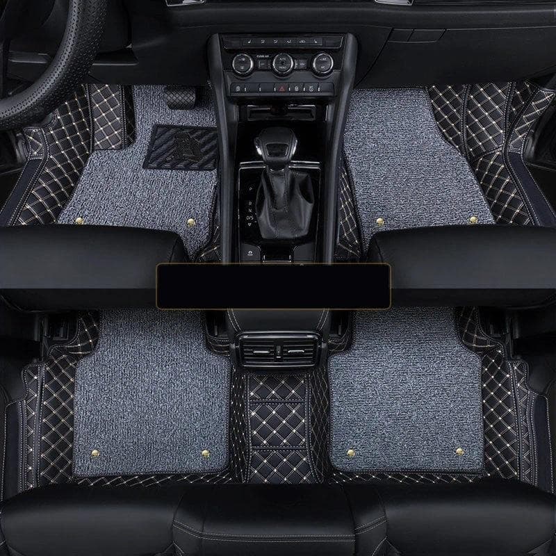 Para Skoda Kodiaq 2017-2020 Estilo Do Carro Tapetes Dupla Camada De Couro Plutônio Almofadas Pé Interior Floorliner Aces