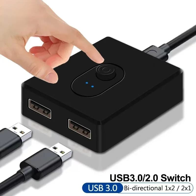 Comutador USB2.0 1x2/2x1, Hub USB Bidirecional, Comutador USB3.0, Extensor USB2.0, Controlador Compartilhado para Teclad