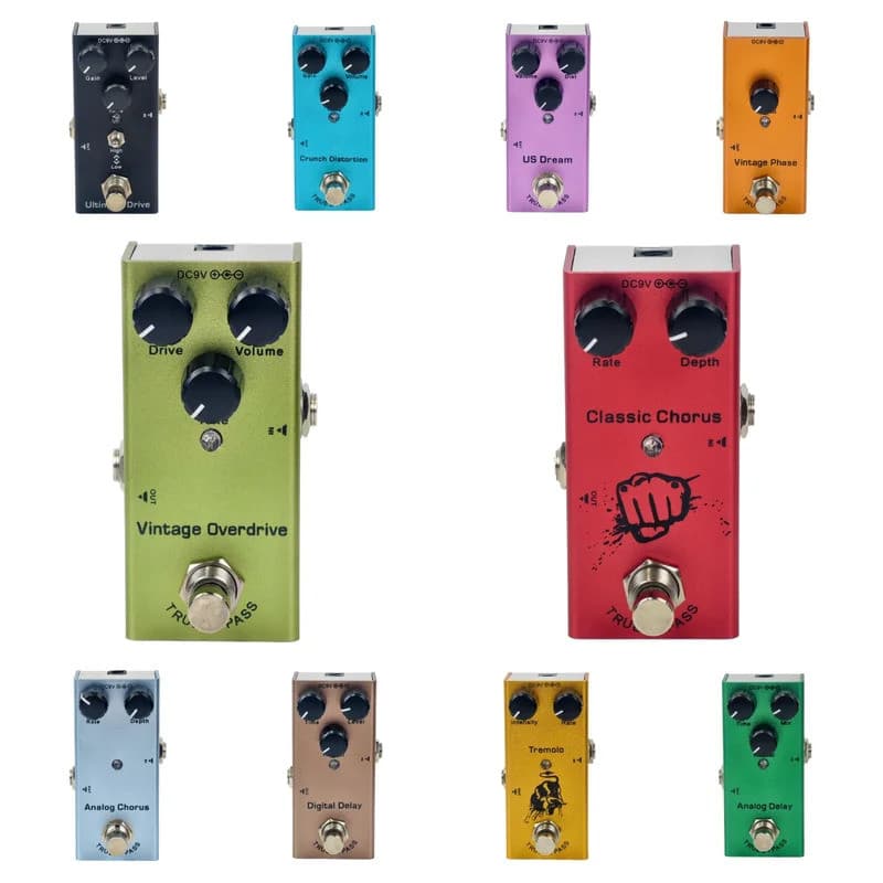 Electric Guitar Pedal Overdrive/ Distortion/Chorus/Delay/Tremolo/Analog Delay True Bypass, Durable Design for Versatile