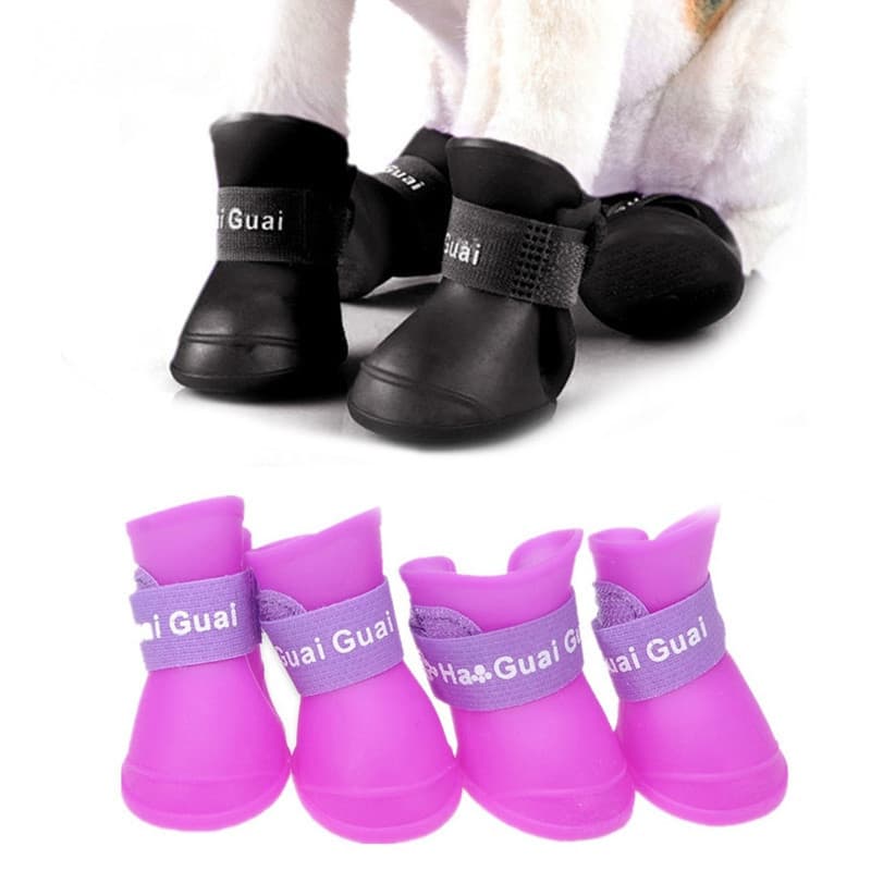Pu Verão Chuva À Prova Dwaterproof Água Yorkie Sapatos Para Cães Raças Pequenas Colorido Pet Gato Meias Botas De Cão dro