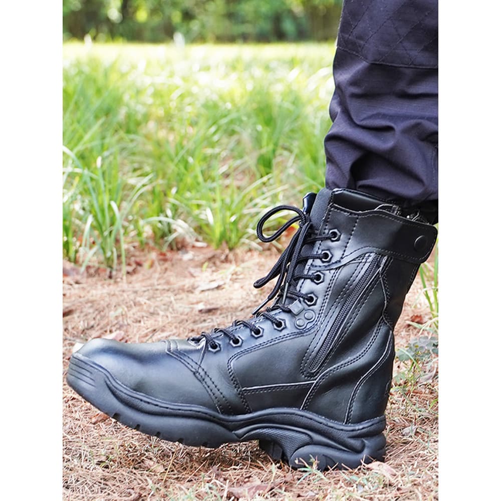 Clássico de alta qualidade aço toe-toe zíper militar fã botas de combate masculino ferramentas botas de treinamento táti