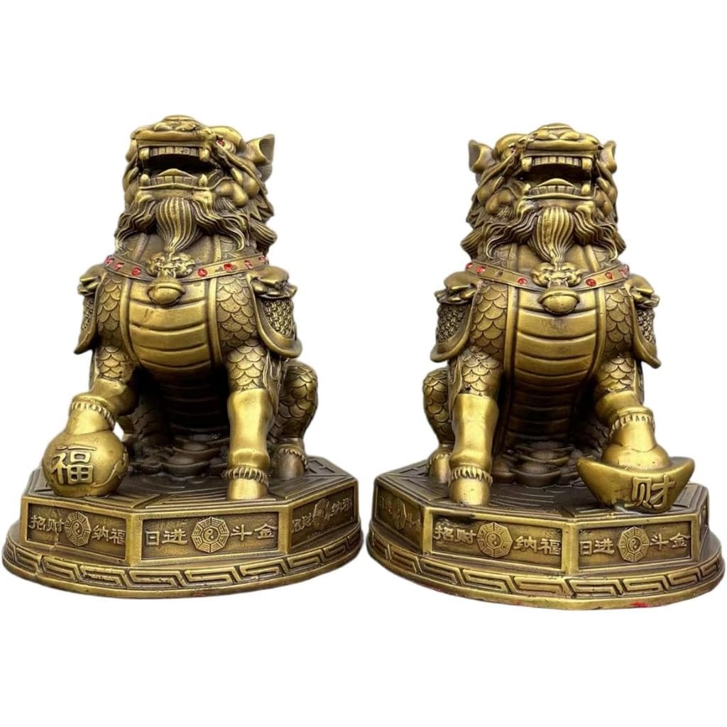 JITUIHOM Ornamento Qilin em Cobre Puro para Decoração de Sala de Estar e Mesa de Jantar. Um par de decorações para a ent