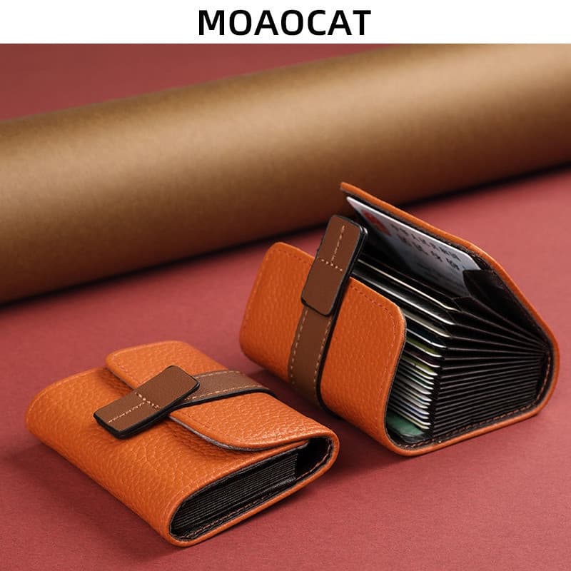 【 MOAOCAT 】 9 Ou 18 Posições Do Cartão Porta-Cartões Para Mulheres Novo Estilo De Carteira De Slots Identidade 2 Em 1 Gr